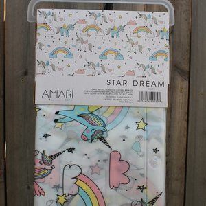 Amari Unicorn Pegasus Rainbow Shower Curtain NWT